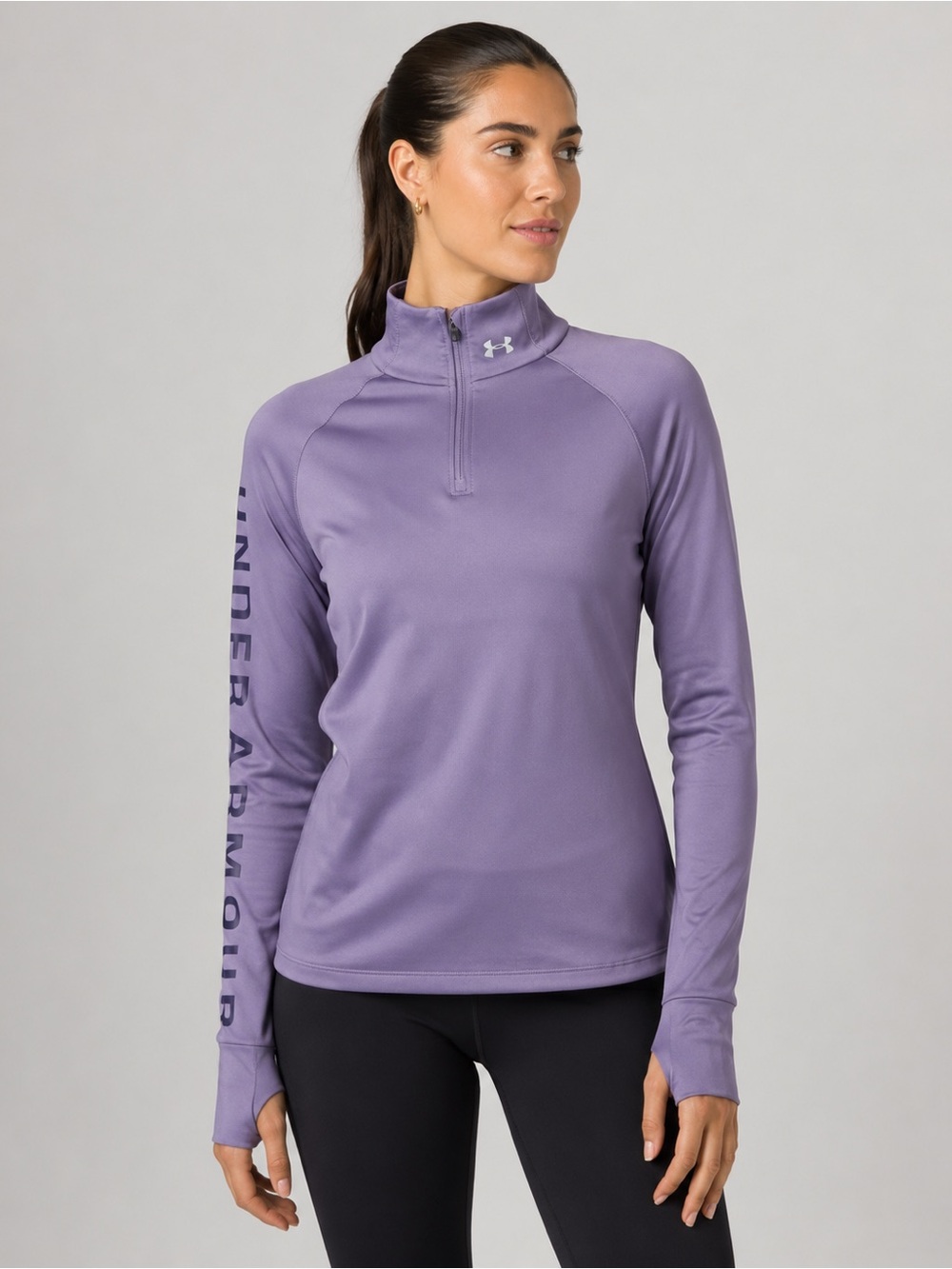 Under Armour ColdGear 1/2 Zip Pullover Womens Small Purple Fitted